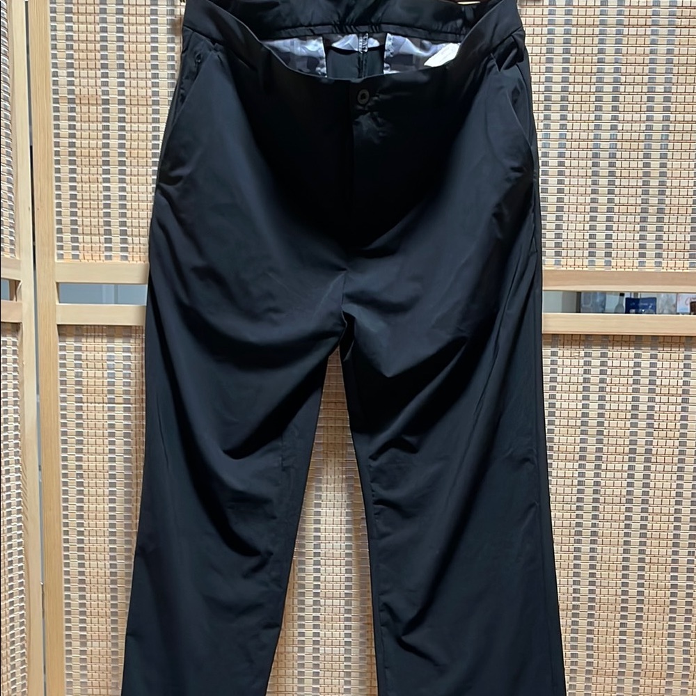 Black Dress Pants with Smooth Fabric and Relaxed Fit